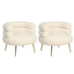White Barrel Chair Arms Included Lounge Chair for Living Room Wool Blend 2 Piece Set Clearhalo 'Accent Chairs' 'accent_chairs' 'Chairs & Seating' 'furn' 'furn_accent_chairs' 'Furniture' 'Living Room Furniture' 7385923