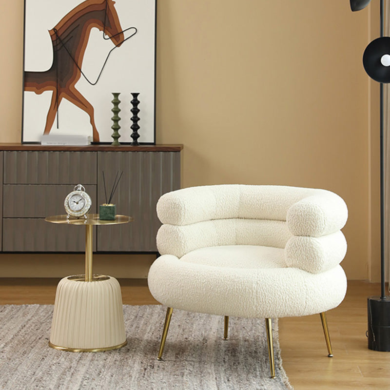 White Barrel Chair Arms Included Lounge Chair for Living Room Clearhalo 'Accent Chairs' 'accent_chairs' 'Chairs & Seating' 'furn' 'furn_accent_chairs' 'Furniture' 'Living Room Furniture' 7385924