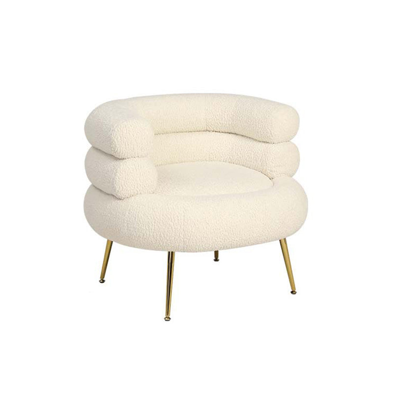 White Barrel Chair Arms Included Lounge Chair for Living Room Clearhalo 'Accent Chairs' 'accent_chairs' 'Chairs & Seating' 'furn' 'furn_accent_chairs' 'Furniture' 'Living Room Furniture' 7385927