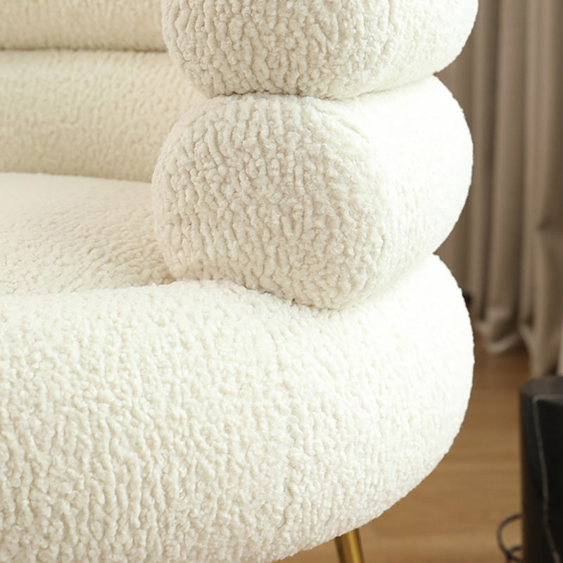 White Barrel Chair Arms Included Lounge Chair for Living Room Clearhalo 'Accent Chairs' 'accent_chairs' 'Chairs & Seating' 'furn' 'furn_accent_chairs' 'Furniture' 'Living Room Furniture' 7385930