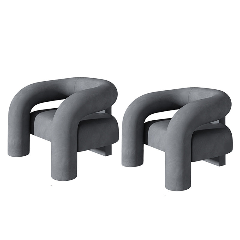 Solid Wood Frame Lounge Chair Arms Included Side Chair for Living Room Blue Flannel 2 Piece Set Clearhalo 'Accent Chairs' 'accent_chairs' 'Chairs & Seating' 'furn' 'furn_accent_chairs' 'Furniture' 'Living Room Furniture' 7385944