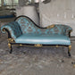 Modern Glam Upholstered Chaise Lounge Couch Rolled Arms Chaise Dark Blue Left-Arm Chaise Clearhalo 'Chairs & Seating' 'Chaise Lounge' 'chaise_lounge' 'furn' 'furn_chaise_lounge' 'Furniture' 'Living Room Furniture' 7386033