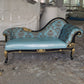 Modern Glam Upholstered Chaise Lounge Couch Rolled Arms Chaise Dark Blue Right-Arm Chaise Clearhalo 'Chairs & Seating' 'Chaise Lounge' 'chaise_lounge' 'furn' 'furn_chaise_lounge' 'Furniture' 'Living Room Furniture' 7386034