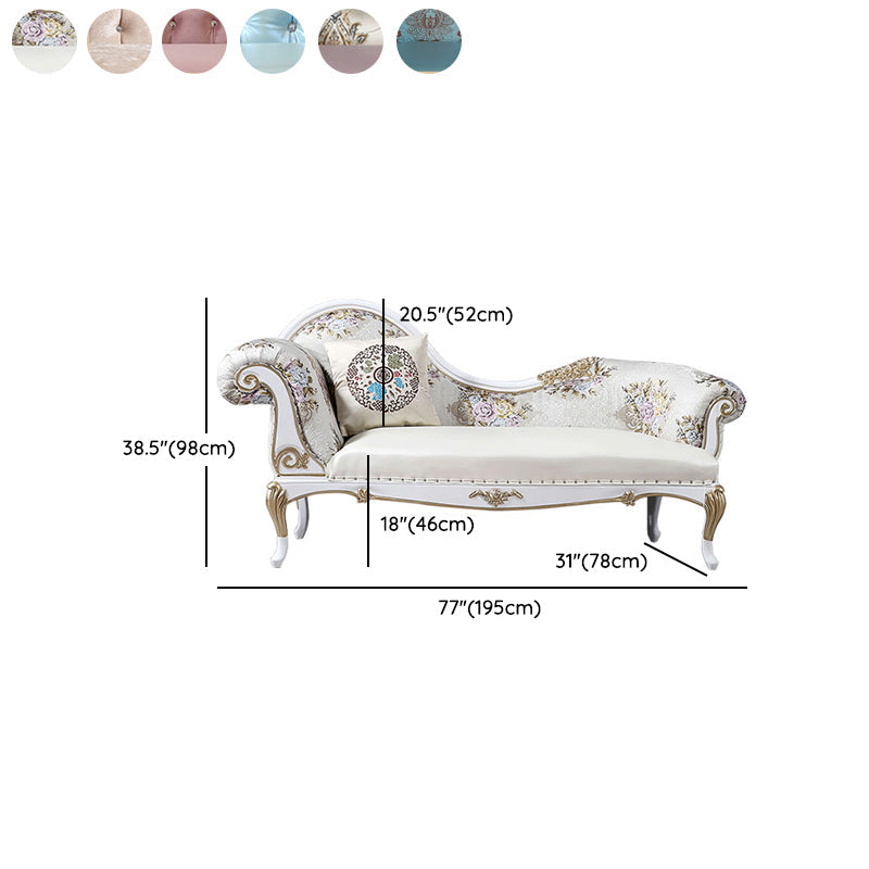 Modern Glam Upholstered Chaise Lounge Couch Rolled Arms Chaise Clearhalo 'Chairs & Seating' 'Chaise Lounge' 'chaise_lounge' 'furn' 'furn_chaise_lounge' 'Furniture' 'Living Room Furniture' 7386037