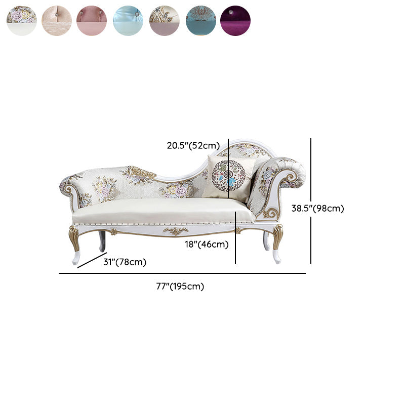 Modern Glam Upholstered Chaise Lounge Couch Rolled Arms Chaise Clearhalo 'Chairs & Seating' 'Chaise Lounge' 'chaise_lounge' 'furn' 'furn_chaise_lounge' 'Furniture' 'Living Room Furniture' 7386038