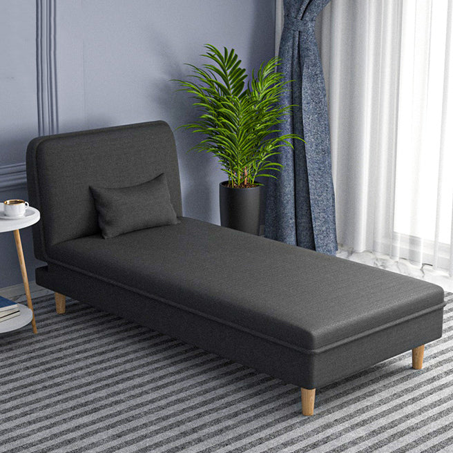 Modern 3-Position Armless Chaise Lounge Couch Fabric/Faux Leather Chaise Dark Gray Clearhalo 'Chairs & Seating' 'Chaise Lounge' 'chaise_lounge' 'furn' 'furn_chaise_lounge' 'Furniture' 'Living Room Furniture' 7386041