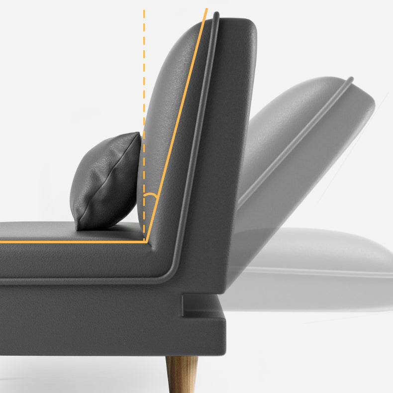 Modern 3-Position Armless Chaise Lounge Couch Fabric/Faux Leather Chaise Clearhalo 'Chairs & Seating' 'Chaise Lounge' 'chaise_lounge' 'furn' 'furn_chaise_lounge' 'Furniture' 'Living Room Furniture' 7386051