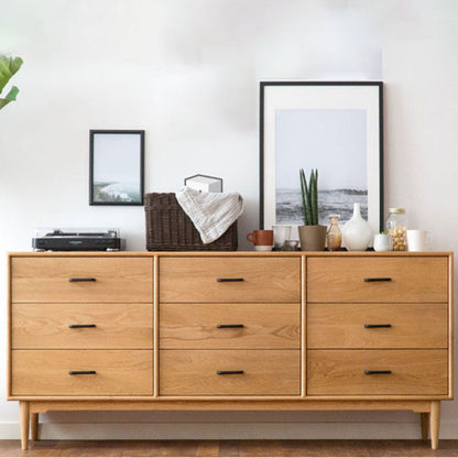 Modern Dresser Solid Wood Storage Chox Profirer con 9 cajones