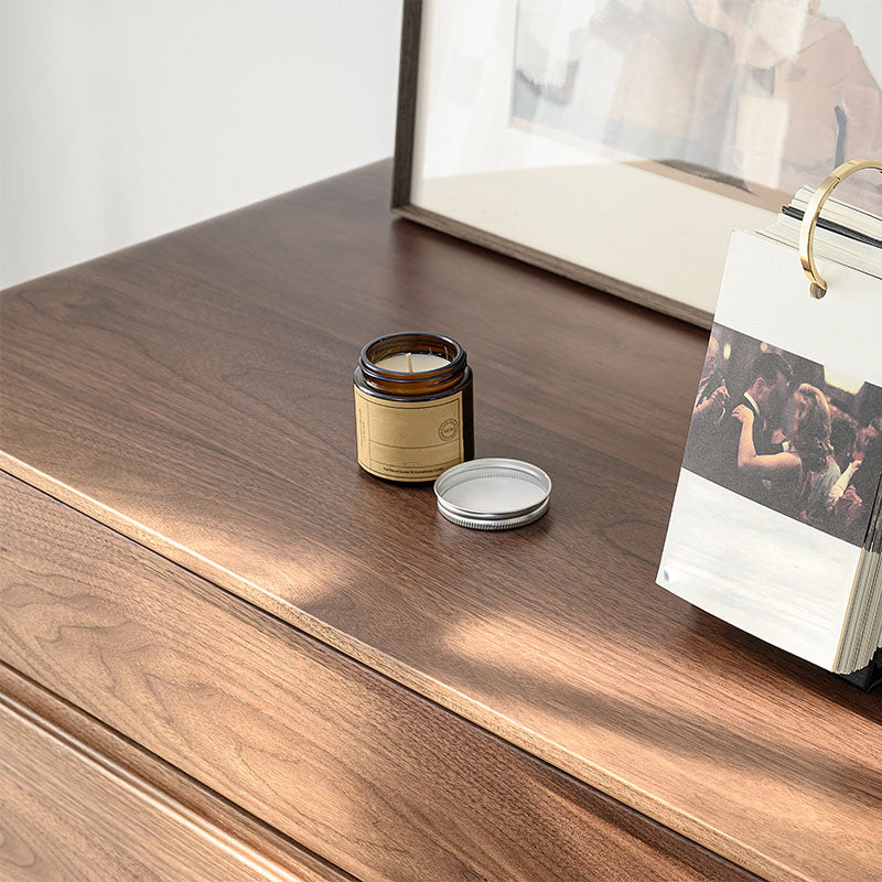 Modern de almacenamiento cofre de madera maciza tocador de almacenamiento con 5 cajones