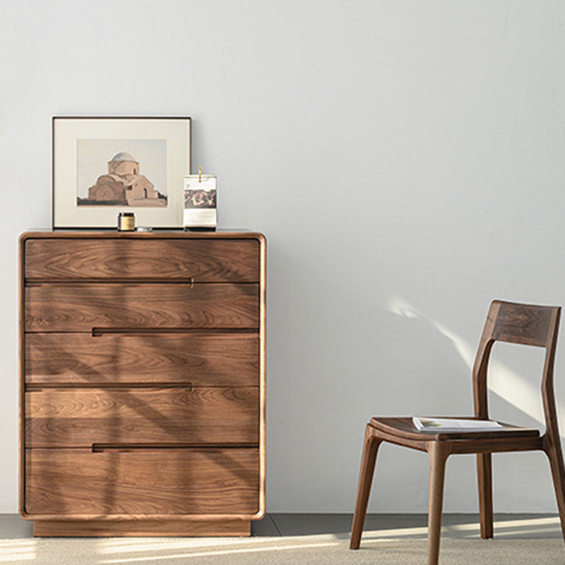 Modern de almacenamiento cofre de madera maciza tocador de almacenamiento con 5 cajones