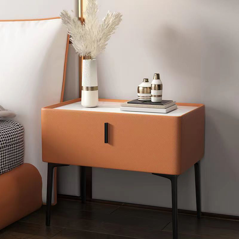 Contemporary 1 Drawer Accent Table Nightstand Antique Finish Bed Nightstand Clearhalo 'Bedroom Furniture' 'furn' 'furn_night_stand' 'Furniture' 'night_stand' 'Nightstands' 7386324