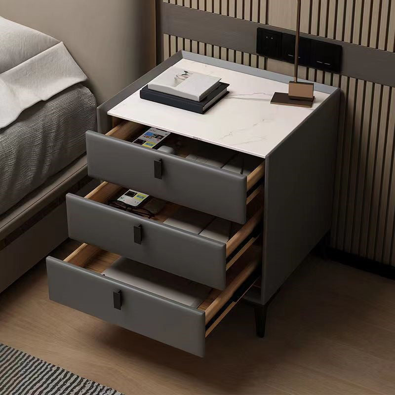 モダンな3引き出しベッドサイドキャビネットアンティークフィニッシュベッドナイトスタンド