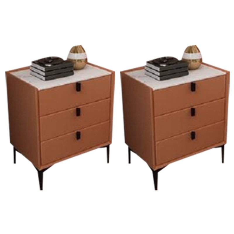 モダンな3引き出しベッドサイドキャビネットアンティークフィニッシュベッドナイトスタンド