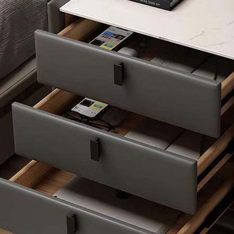 Moderne 3 laden bedkast antiek afwerking bed nachtkastje