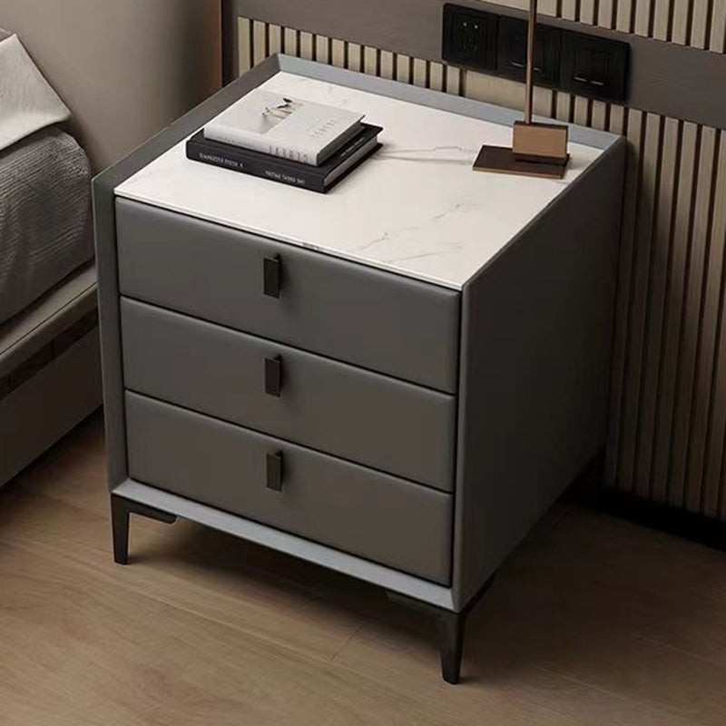 Moderne 3 laden bedkast antiek afwerking bed nachtkastje