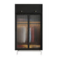 Industrial Pine Wood Wardrobe Cabinet 2-Doors Wardrobe in Black