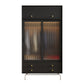 Industrial Pine Wood Wardrobe Cabinet 2-Doors Wardrobe in Black