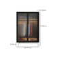 Industrial Pine Wood Wardrobe Cabinet 2-Doors Wardrobe in Black