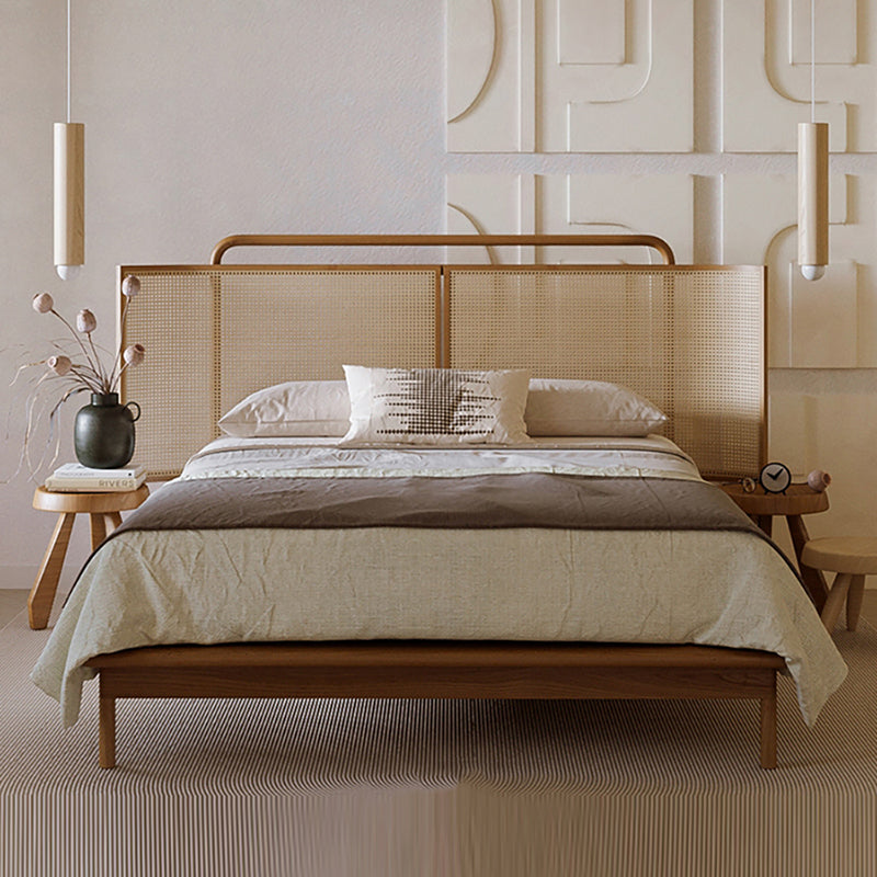 No Distressing Tropical Panel Bed Solid Wood Standard Bed with Headboard Clearhalo 'Bedroom Furniture' 'Beds' 'furn' 'furn_beds' 'Furniture' 7386508