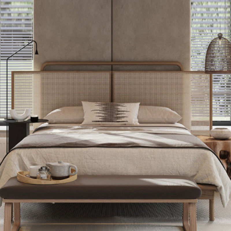 No Distressing Tropical Panel Bed Solid Wood Standard Bed with Headboard Clearhalo 'Bedroom Furniture' 'Beds' 'furn' 'furn_beds' 'Furniture' 7386510