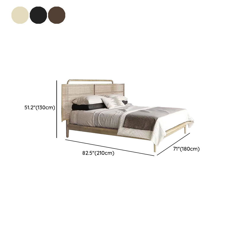 No Distressing Tropical Panel Bed Solid Wood Standard Bed with Headboard Clearhalo 'Bedroom Furniture' 'Beds' 'furn' 'furn_beds' 'Furniture' 7386520