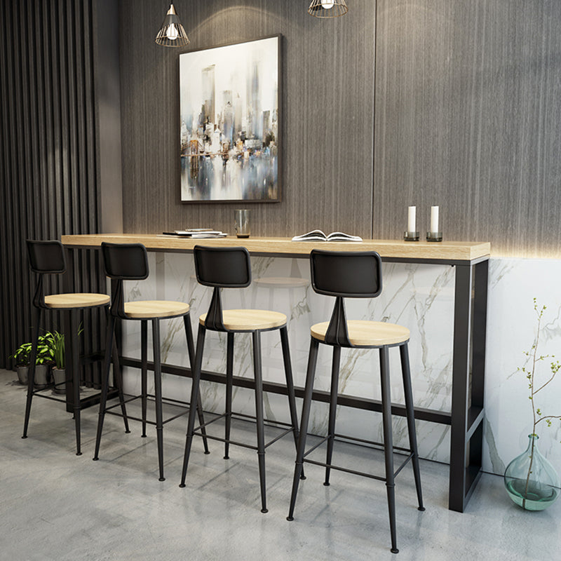Set tavolo da bar rettangolare da pub, tavolo da bar con piano in legno massello da 1/3 pezzi e sgabelli in metallo