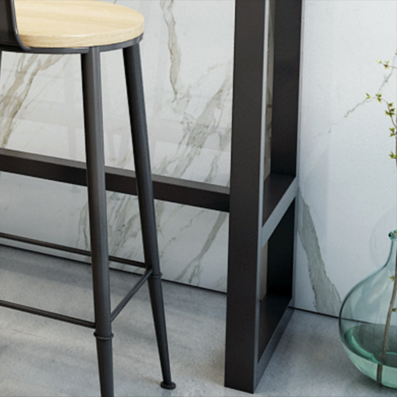 Set tavolo da bar rettangolare da pub, tavolo da bar con piano in legno massello da 1/3 pezzi e sgabelli in metallo