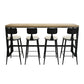 Set tavolo da bar rettangolare da pub, tavolo da bar con piano in legno massello da 1/3 pezzi e sgabelli in metallo