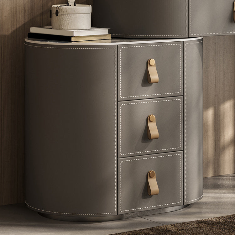 Minimalism Solid Wood Makeup Vanity Desk Lighted Mirror Dressing Table Stool Set