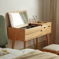 Scandinavian Dressing Table with Mirror and Drawer Solid Wood Vanity Desk
