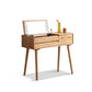 Scandinavian Dressing Table with Mirror and Drawer Solid Wood Vanity Desk