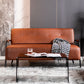 Tufted Back PU Leather Sofa Mid-Century Modern 3-seater Sofa -57" W