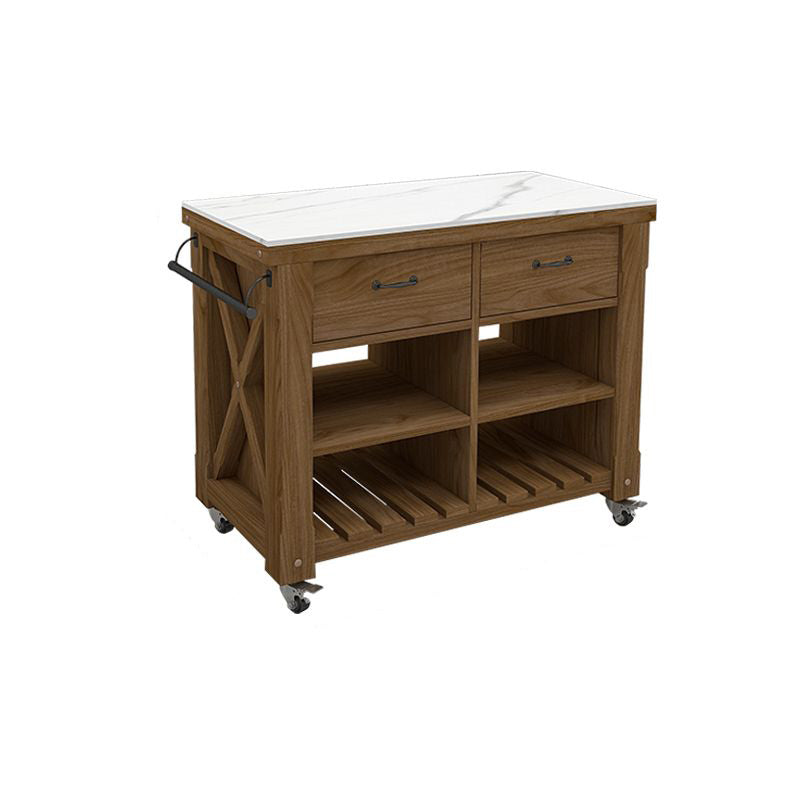 Modern Dining Room Prep Table Rectangular Kitchen Trolley with Open Storage White Clearhalo 'furn' 'furn_kitchen_islands_carts' 'Furniture' 'Kitchen & Dining Furniture' 'Kitchen Islands & Carts' 'kitchen_islands_carts' 7386951