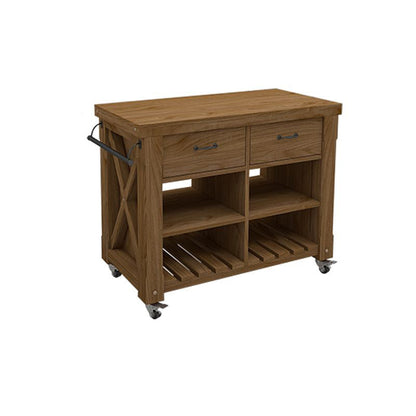 Modern Dining Room Prep Table Rectangular Kitchen Trolley with Open Storage Natural Clearhalo 'furn' 'furn_kitchen_islands_carts' 'Furniture' 'Kitchen & Dining Furniture' 'Kitchen Islands & Carts' 'kitchen_islands_carts' 7386954