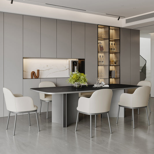 Black and Silver Dinner Room Kitchen Table Contemporary Dining Table