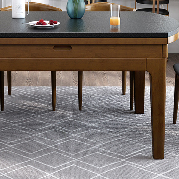 Modern Scalable Stone Dining Table Rubber Legs for Dining Room Clearhalo 'Dining Tables & Seating' 'Dining Tables' 'dining_table' 'furn' 'furn_dining_table' 'Furniture' 'Kitchen & Dining Furniture' 7387406