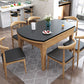 Modern Scalable Stone Dining Table Rubber Legs for Dining Room Natural Without Chairs Clearhalo 'Dining Tables & Seating' 'Dining Tables' 'dining_table' 'furn' 'furn_dining_table' 'Furniture' 'Kitchen & Dining Furniture' 7387408