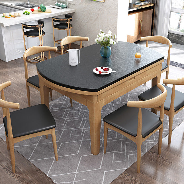 Modern Scalable Stone Dining Table Rubber Legs for Dining Room Natural Without Chairs Clearhalo 'Dining Tables & Seating' 'Dining Tables' 'dining_table' 'furn' 'furn_dining_table' 'Furniture' 'Kitchen & Dining Furniture' 7387408
