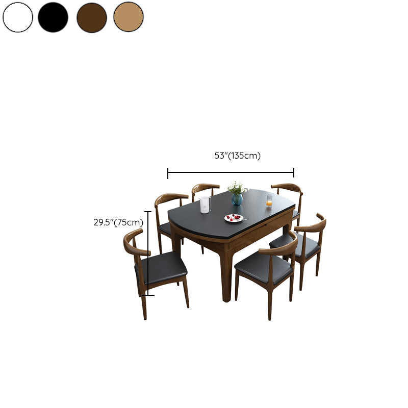 Modern Scalable Stone Dining Table Rubber Legs for Dining Room Clearhalo 'Dining Tables & Seating' 'Dining Tables' 'dining_table' 'furn' 'furn_dining_table' 'Furniture' 'Kitchen & Dining Furniture' 7387410