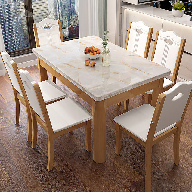 Rectangle Dining Room Dinner Kitchen Table Modern Dining Table Natural Without Chairs Clearhalo 'Dining Tables & Seating' 'Dining Tables' 'dining_table' 'furn' 'furn_dining_table' 'Furniture' 'Kitchen & Dining Furniture' 7387434