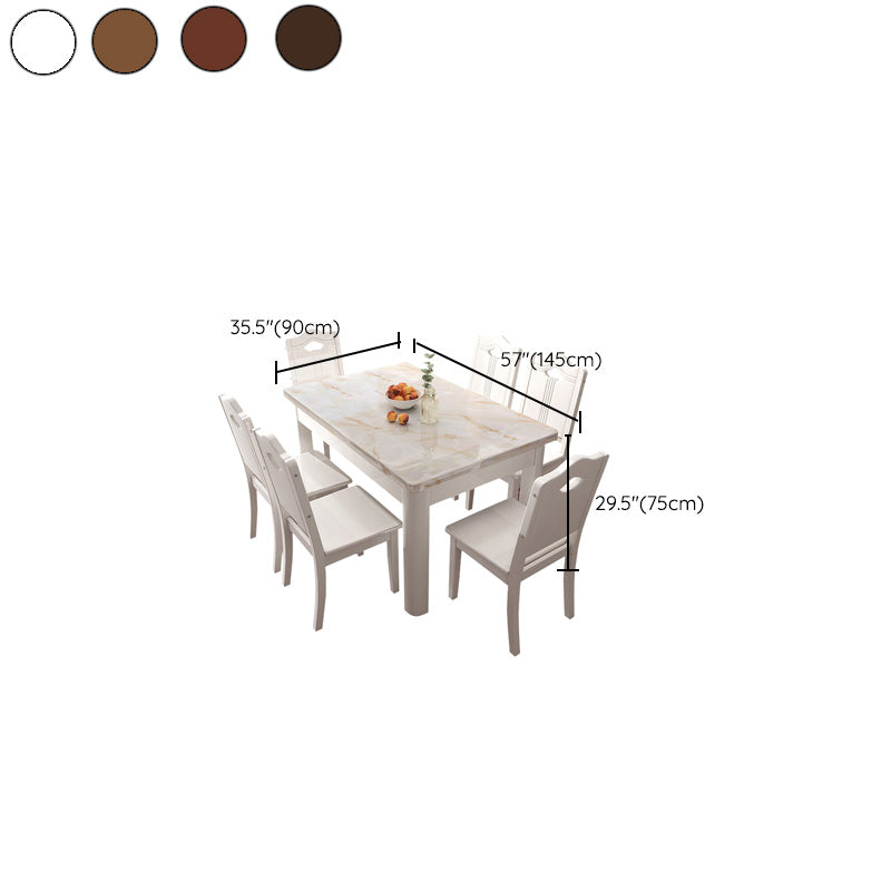 Rectangle Dining Room Dinner Kitchen Table Modern Dining Table Clearhalo 'Dining Tables & Seating' 'Dining Tables' 'dining_table' 'furn' 'furn_dining_table' 'Furniture' 'Kitchen & Dining Furniture' 7387439