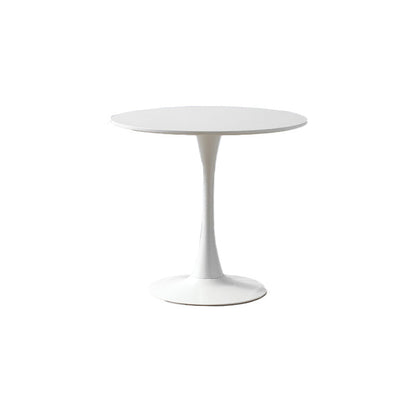 Modern Wood Dining Table Tulip Base Geometric Table for Dining Room Round White Clearhalo 'Dining Tables & Seating' 'Dining Tables' 'dining_table' 'furn' 'furn_dining_table' 'Furniture' 'Kitchen & Dining Furniture' 7387444