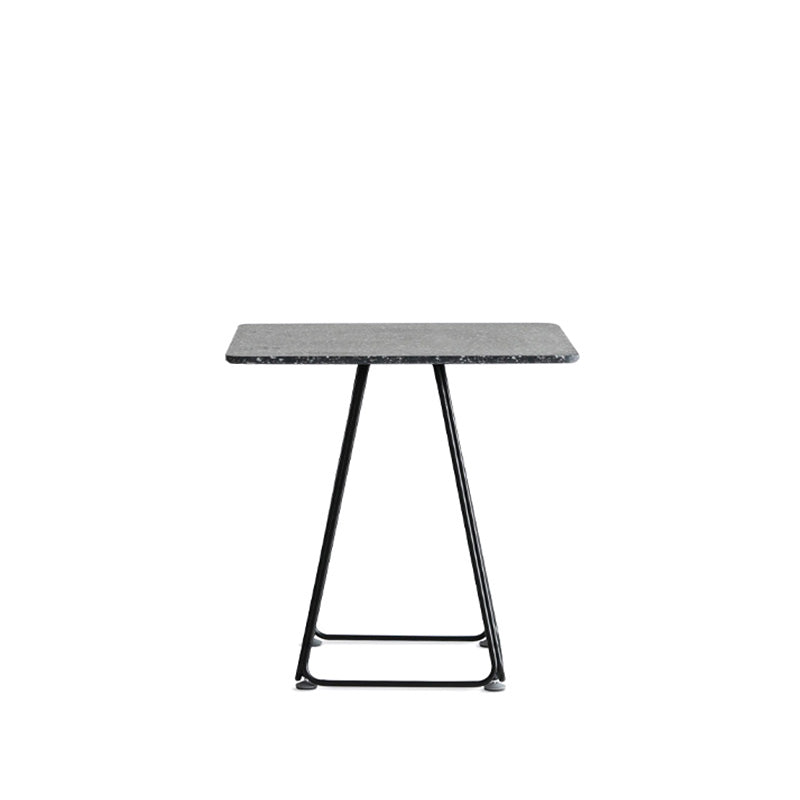 Modern Stone Geometric Dining Table Metal Base for Dining Room Square Black 23.6"L x 23.6"W x 29.5"H Clearhalo 'Dining Tables & Seating' 'Dining Tables' 'dining_table' 'furn' 'furn_dining_table' 'Furniture' 'Kitchen & Dining Furniture' 7387458