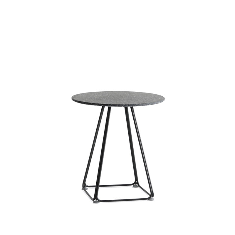 Modern Stone Geometric Dining Table Metal Base for Dining Room Round Black 19.7"L x 19.7"W x 29.5"H Clearhalo 'Dining Tables & Seating' 'Dining Tables' 'dining_table' 'furn' 'furn_dining_table' 'Furniture' 'Kitchen & Dining Furniture' 7387461