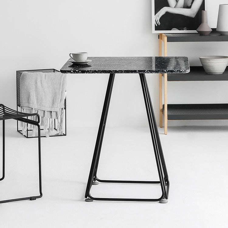 Modern Stone Geometric Dining Table Metal Base for Dining Room Clearhalo 'Dining Tables & Seating' 'Dining Tables' 'dining_table' 'furn' 'furn_dining_table' 'Furniture' 'Kitchen & Dining Furniture' 7387462