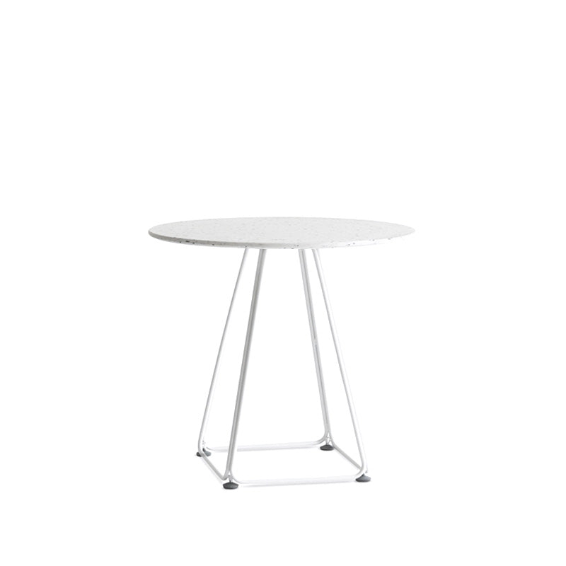 Modern Stone Geometric Dining Table Metal Base for Dining Room Round White 27.6"L x 27.6"W x 29.5"H Clearhalo 'Dining Tables & Seating' 'Dining Tables' 'dining_table' 'furn' 'furn_dining_table' 'Furniture' 'Kitchen & Dining Furniture' 7387472