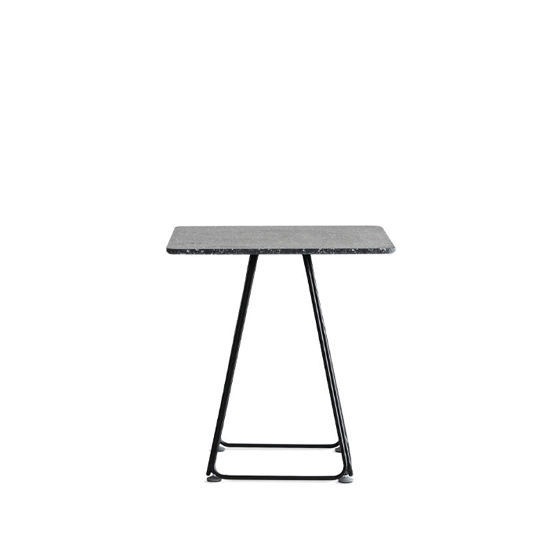 Modern Stone Geometric Dining Table Metal Base for Dining Room Square Black 19.7"L x 19.7"W x 29.5"H Clearhalo 'Dining Tables & Seating' 'Dining Tables' 'dining_table' 'furn' 'furn_dining_table' 'Furniture' 'Kitchen & Dining Furniture' 7387473