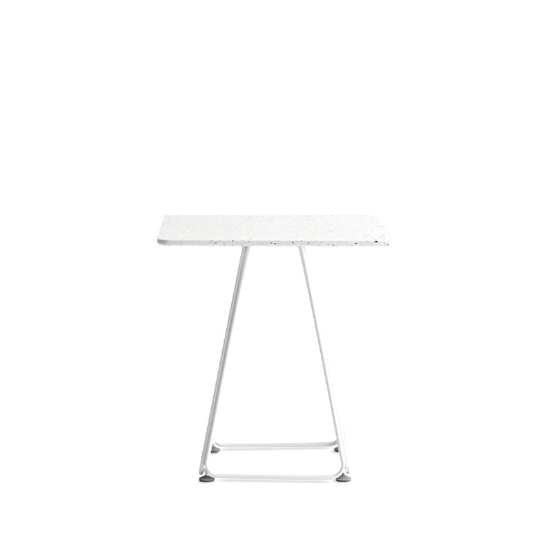 Modern Stone Geometric Dining Table Metal Base for Dining Room Square White 19.7"L x 19.7"W x 29.5"H Clearhalo 'Dining Tables & Seating' 'Dining Tables' 'dining_table' 'furn' 'furn_dining_table' 'Furniture' 'Kitchen & Dining Furniture' 7387474