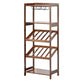Modern Floor Wine Rack Kitchen Wine Bottle & Glass Rack in Brown