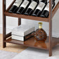 Modern Floor Wine Rack Kitchen Wine Bottle & Glass Rack in Brown